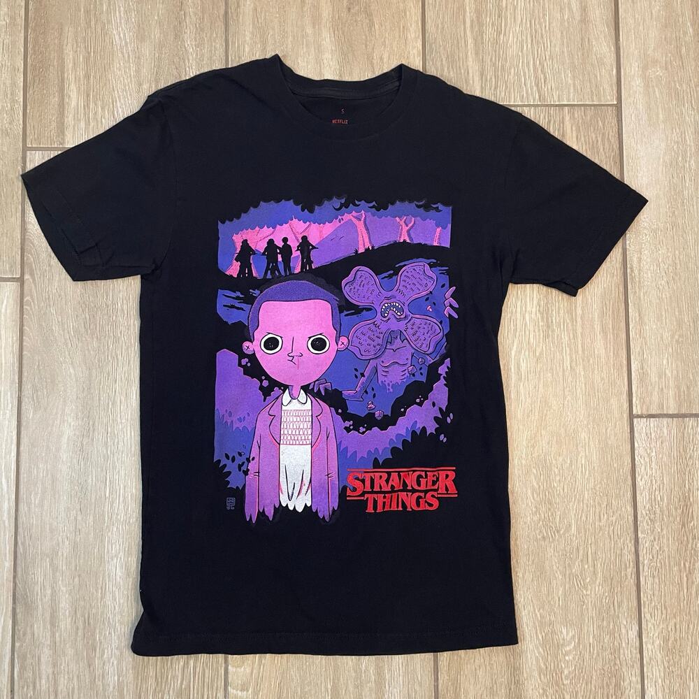 Stranger Things Eleven Demogorgon Graphic Tee Black Netflix Horror Shirt